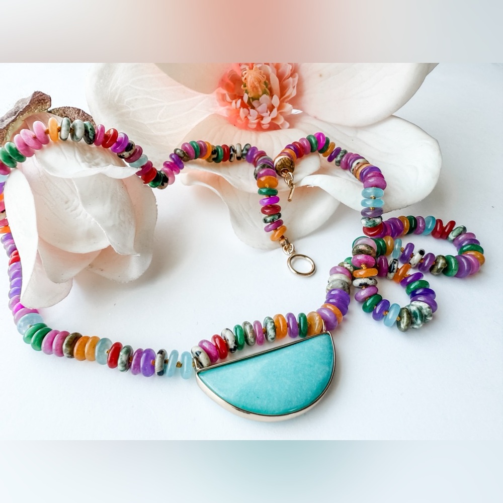 Handmade Multi Stone Necklace - 23”